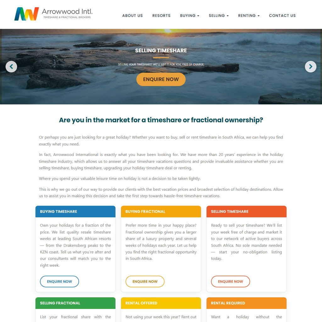 Arrowwood International website by Tailoredwebs