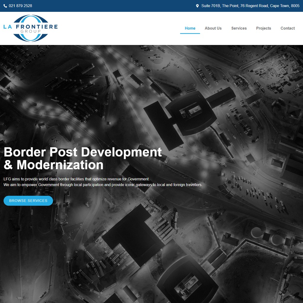 La Frontiere Group website by Tailoredwebs