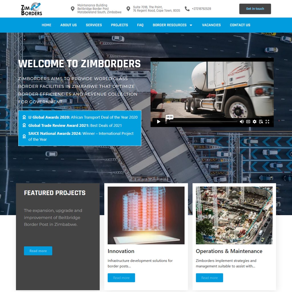Zimborders website by Tailoredwebs